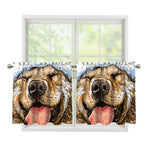 Santa Labrador Retriever Print Tier Curtains