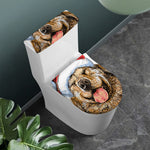 Santa Labrador Retriever Print Toilet Lid And Tank Cover Set