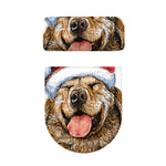 Santa Labrador Retriever Print Toilet Lid And Tank Cover Set