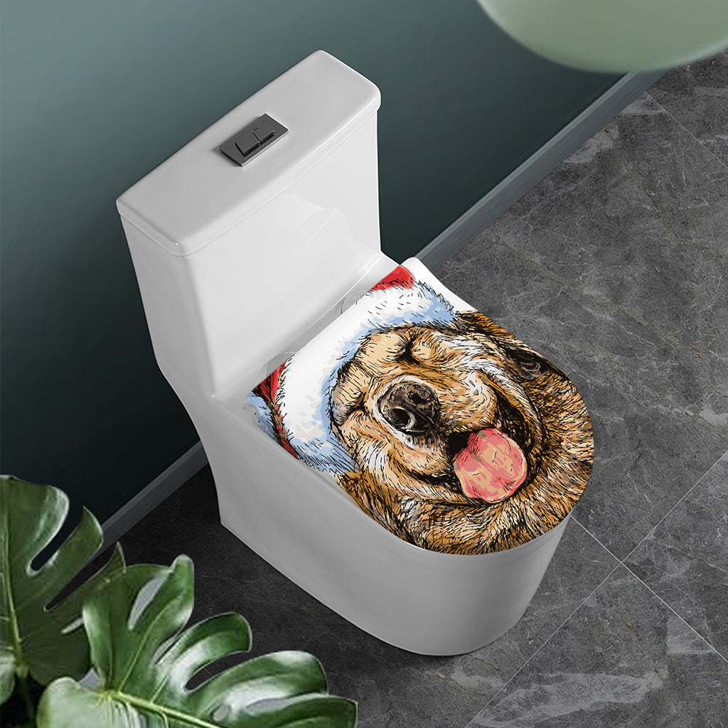 Santa Labrador Retriever Print Toilet Lid Cover