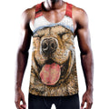 Santa Labrador Retriever Print Men's Workout Tank Top