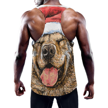 Santa Labrador Retriever Print Training Tank Top