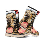 Santa Labrador Retriever Print Winter Boots