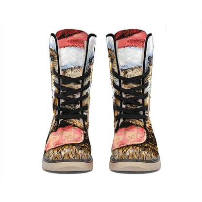 Santa Labrador Retriever Print Winter Boots