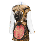 Santa Labrador Retriever Print Women's Bathrobe