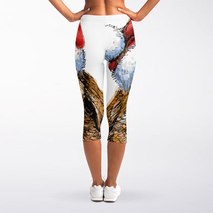 Santa Labrador Retriever Print Women's Capri Leggings