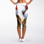 Santa Labrador Retriever Print Women's Capri Leggings