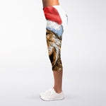 Santa Labrador Retriever Print Women's Capri Leggings