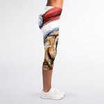 Santa Labrador Retriever Print Women's Capri Leggings
