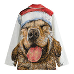 Santa Labrador Retriever Print Women's Cotton Blazer