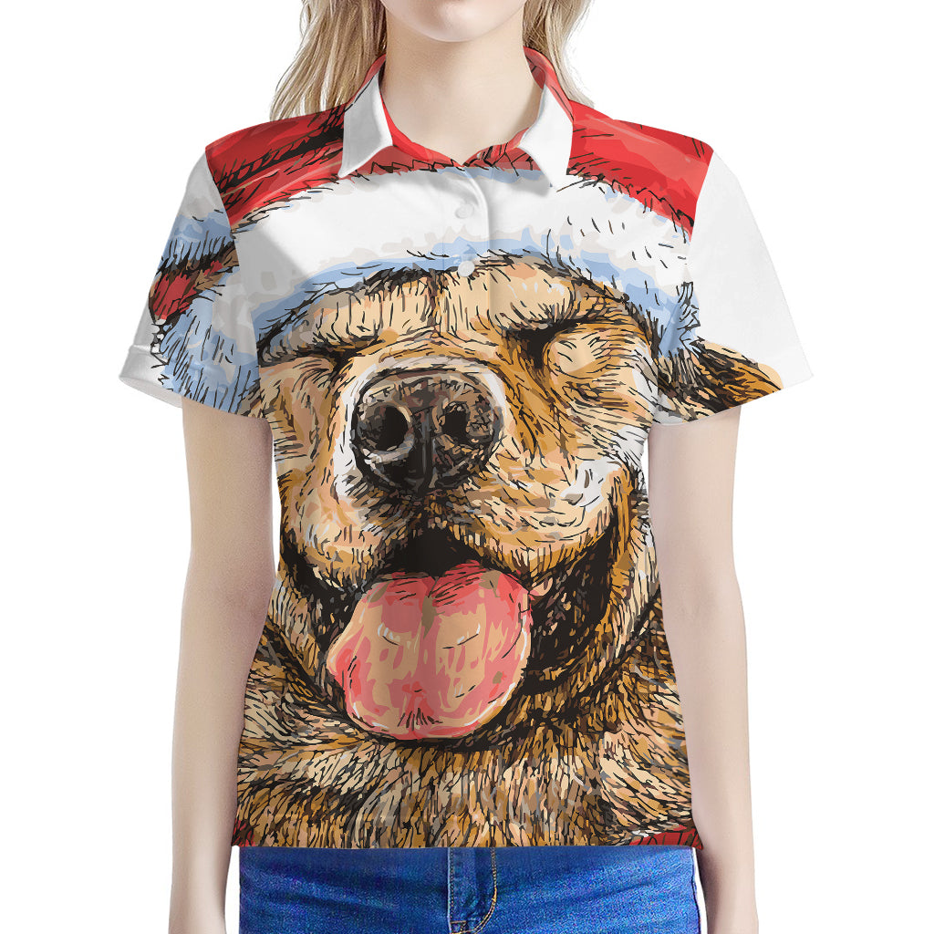 Santa Labrador Retriever Print Women's Polo Shirt