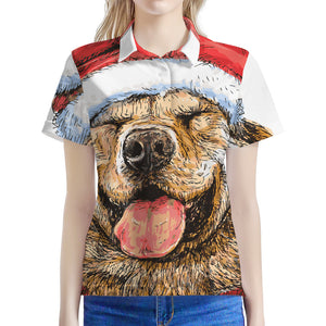 Santa Labrador Retriever Print Women's Polo Shirt