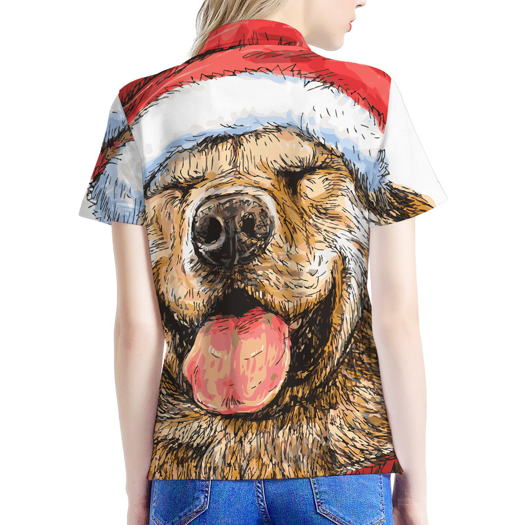 Santa Labrador Retriever Print Women's Polo Shirt