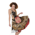 Santa Labrador Retriever Print Sleeveless Knee Length Dress