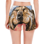 Santa Labrador Retriever Print Women's Split Running Shorts