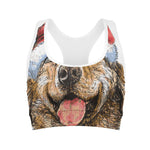 Santa Labrador Retriever Print Women's Sports Bra