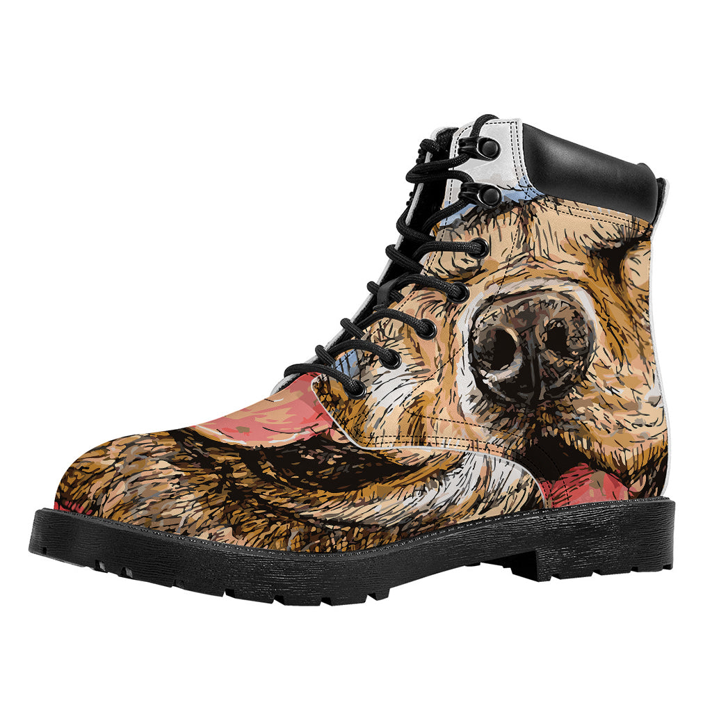 Santa Labrador Retriever Print Work Boots