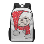 Santa Shih Tzu Print 17 Inch Backpack
