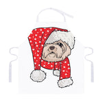 Santa Shih Tzu Print Adjustable Apron
