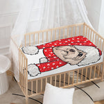 Santa Shih Tzu Print Baby Crib Sheet