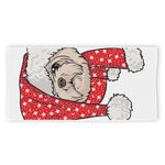 Santa Shih Tzu Print Beach Towel