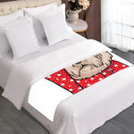 Santa Shih Tzu Print Bed Runner
