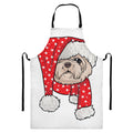 Santa Shih Tzu Print Bib Apron With Pocket