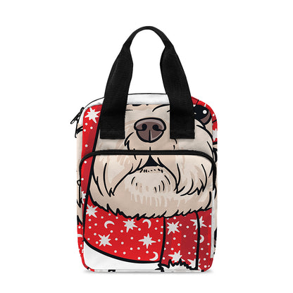 Santa Shih Tzu Print Bible Tote Bag