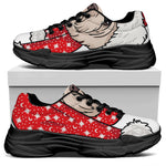 Santa Shih Tzu Print Black Chunky Shoes