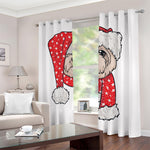 Santa Shih Tzu Print Blackout Grommet Curtains