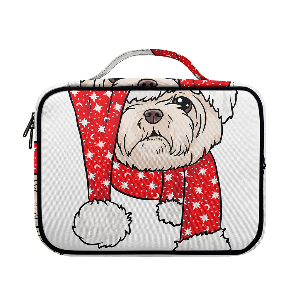 Santa Shih Tzu Print Briefcase Bible Bag