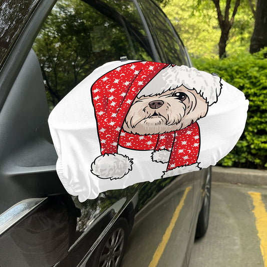 Santa Shih Tzu Print Car Side Mirror Covers
