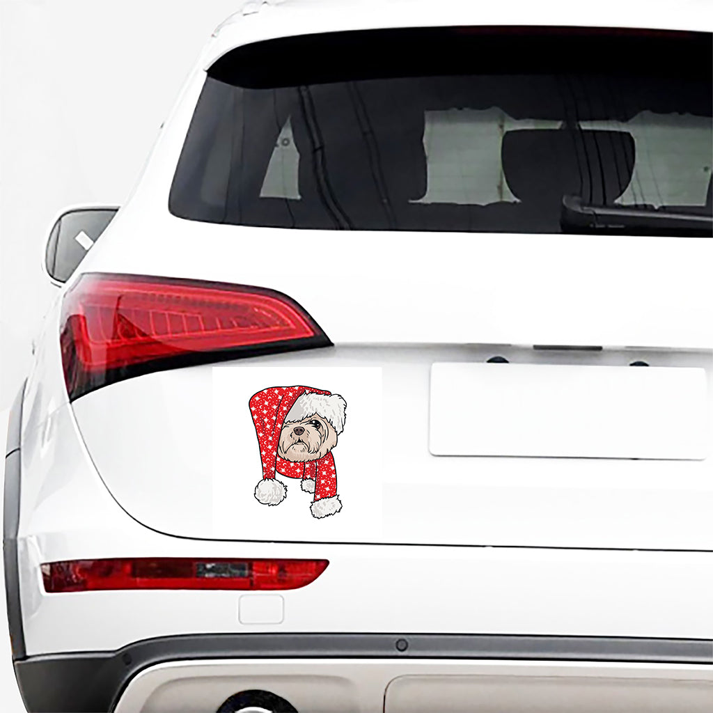 Santa Shih Tzu Print Car Sticker