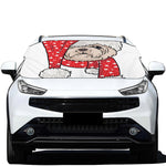 Santa Shih Tzu Print Car Windshield Snow Cover