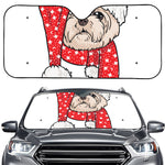 Santa Shih Tzu Print Car Windshield Sun Shade