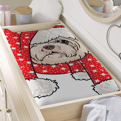 Santa Shih Tzu Print Changing Pad Cover