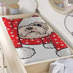 Santa Shih Tzu Print Changing Pad Cover
