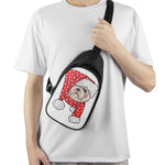 Santa Shih Tzu Print Chest Bag