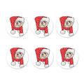 Santa Shih Tzu Print Coaster Set