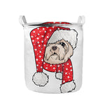 Santa Shih Tzu Print Collapsible Laundry Basket