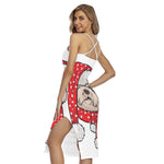 Santa Shih Tzu Print Cross Back Cami Dress