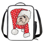 Santa Shih Tzu Print Crossbody Lunch Bag