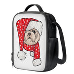 Santa Shih Tzu Print Crossbody Lunch Bag