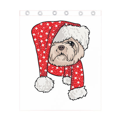Santa Shih Tzu Print Curtain