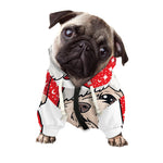 Santa Shih Tzu Print Dog Zip Up Hoodie