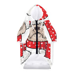 Santa Shih Tzu Print Dog Zip Up Hoodie
