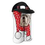 Santa Shih Tzu Print Double Neoprene Wine Tote