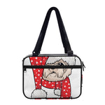 Santa Shih Tzu Print Double Strap Bible Bag
