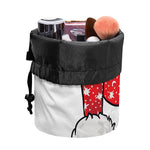 Santa Shih Tzu Print Drawstring Makeup Bag