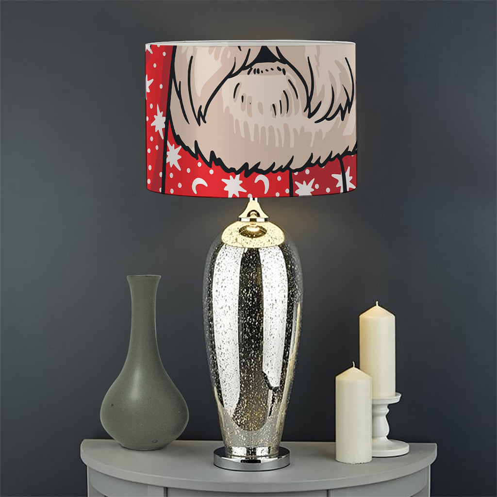 Santa Shih Tzu Print Drum Lamp Shade